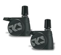SKS GERMANY Airspy AV & SV Lot de 2 systèmes de contrôle de pression des pneus avec mesure permanente (accessoires de vélo pour fixation sur valves AV et SV, étanche à la poussière et à l'eau, utilisable comme manomètre numérique)