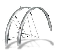 SKS Germany Bluemels Basic Kit Garde-Boue pour vélo 28" 45 mm Argenté Construction Robuste en Sandwich Système de sécurité ASR Entretoises en V avec ponts de Fixation pour Un Ajustement Flexible