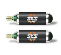 SKS GERMANY CARTOUCHES CO2 24 G AVEC FILETS SET DE 2 CARTOUCHES A AIR, Accessoires pour vélo (convient aux pneus de VTT, de vélo de course ou de trekking, filetage et protection contre le froid), Noir