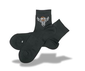 SKS GERMANY Chaussettes de cyclisme taille 43-46 (accessoires de vélo, chaussettes fonctionnelles en forme de cerf, respirantes, mélange de matériaux légers, canaux d'air, Öko Tex Standard), noires