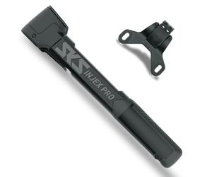 SKS GERMANY INJEX Pro Mini Pompe à vélo pour Les déplacements, poignée en T Ergonomique, Manipulation optimisée, Fixation Peu encombrante, tête MV Easy pour Toutes Les valves, Noir