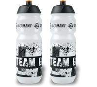 SKS GERMANY Team Germany Bottle Large Gourde de 750 ML au Design Sportif (Accessoire pour Tous Les Porte-bidons Courants, Valve Push-Pull Anti-Fuite, Forme Ergonomique, Bouchon Amovible) (Lot de 2)