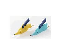 SKS Hirschmann KLEPS FP 2B Jeu de pinces crocodiles enfichable 0.64 mm Ohne Messkategorie vert, jaun