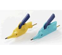 SKS Hirschmann KLEPS FP 2B Jeu de pinces crocodiles enfichable 0.64 mm Ohne Messkategorie vert, jaune