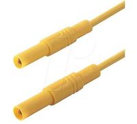 SKS Hirschmann MLB 100/1 V ge/gn Cordon de mesure[Banane mâle 4 mm -Banane mâle 4 mm ] 1 m jaune-vert