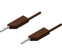 SKS Hirschmann MLN 25/2,5 BR Cordon de mesure[Banane mâle 4 mm -Banane mâle 4 mm ] 0.25 m marron