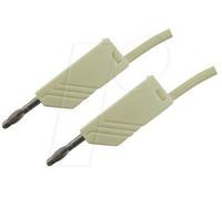 SKS Hirschmann MLN 25/2,5 WS Cordon de mesure[Banane mâle 4 mm -Banane mâle 4 mm ] 0.25 m blanc