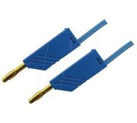 SKS Hirschmann MLN 50/2,5 BL Cordon de mesure[Banane mâle 4 mm -Banane mâle 4 mm ] 0.5 m bleu