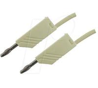 SKS Hirschmann MLN 50/2,5 WS Cordon de mesure[Banane mâle 4 mm -Banane mâle 4 mm ] 0.5 m blanc