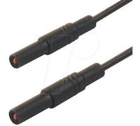 SKS Hirschmann MLS GG 200/2,5 sw Cordon de mesure de sécurité[Banane mâle 4 mm -Banane mâle 4 mm ] 2 m noir