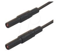 SKS Hirschmann MLS GG 200/2,5 sw Cordon de mesure de sécurité[Banane mâle 4 mm -Banane mâle 4 mm ] 2 m noir