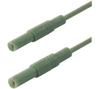 SKS Hirschmann MLS SIL GG 100/1 Cordon de mesure de sécurité[Banane mâle 4 mm -Banane mâle 4 mm ] 1 m vert