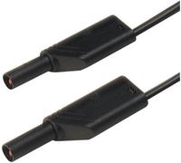 SKS Hirschmann MLS WS 25/1 sw Cordon de mesure de sécurité[Banane mâle 4 mm -Banane mâle 4 mm ] 0.25 m noir