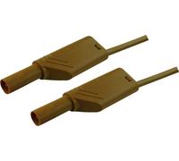 SKS Hirschmann MLS WS 50/2,5 Cordon de mesure de sécurité[Banane mâle 4 mm -Banane mâle 4 mm ] 0.5 m marron