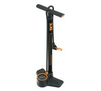 SKS Pompe à pied Airkompressor 10 bar DV/SV/AV, 650mm, avec manomètre, noir/orange