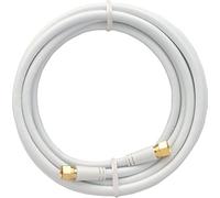 SKT MAK30003 Câble coaxial de Modem ou d'antenne satellite 3 m Fiche F plaqué Or Triple Blindage Blanc