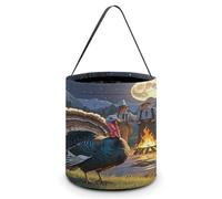 SKTNBM Sacs à bonbons ou à friandises d'Halloween, seau fourre-tout imprimé de fête de Turquie, seau cadeau fourre-tout, sac à bonbons à main d'Halloween, fête de la Turquie, taille unique, Fête de la