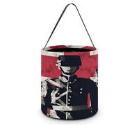 SKTNBM Sacs à bonbons ou à friandises d'Halloween, soldat devant un drapeau, seau fourre-tout cadeau, sac à bonbons d'Halloween, soldat devant le drapeau, taille unique, Soldat devant le drapeau,