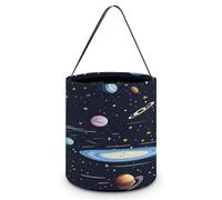 SKTNBM Sacs à friandises ou à friandises d'Halloween, seau fourre-tout à imprimé familial solaire, seau cadeau fourre-tout, sac à bonbons à main d'Halloween, Famille solaire, Taille unique