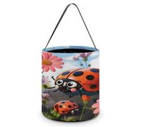 SKTNBM Sacs à friandises ou à friandises d'Halloween, seau fourre-tout à motif coccinelle de dessin animé, seau cadeau fourre-tout, sac à bonbons à main d'Halloween, Coccinelle de dessin animé, Taille