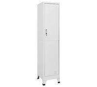 SKTQYQO Armoire à clé en acier 38 x 45 x 180 cm Gris avec serrure, 1 étagère, porte-manteau et plaque signalétique, pour vestiaires, bureau ou mobilier industriel, durable et facile
