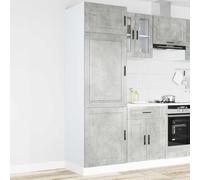SKTQYQO Armoire de cuisine Porto Gris béton en aggloméré multicouche avec portes et pieds réglables pour optimisation de l'espace. Cette armoire de cuisine en bois multicouche offre