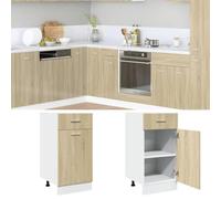 SKTQYQO Armoire inférieure tiroir "Lyon" chêne Sonoma 40 x 46 x 81,5 cm en bois multicouche résistant, armoire de cuisine avec grand espace de rangement pour casseroles et accessoires,