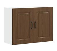 SKTQYQO Armoire murale de cuisine Kalmar en chêne marron bois multicouche avec portes pour optimiser l'espace 80 x 31 x 60 cm Cette armoire de cuisine Kalmar en bois multicouche couleur