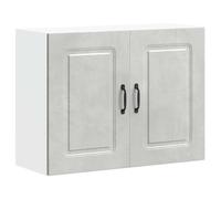 SKTQYQO Armoire murale de cuisine Kalmar gris béton en aggloméré multicouche 80 x 31 x 60 cm avec étagères spacieuses et portes pratiques pour l'organisation et l'optimisation de l'espace dans la