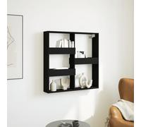 SKTQYQO Armoire murale noire en bois multicouche 80 x 15 x 80 cm aggloméré stable pour salon, cuisine, salle de bains avec montage mural et grand espace de rangement pour rangement