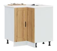 SKTQYQO Base d'angle cuisine porto chêne artisanal bois multicouche avec portes et pieds réglables pour optimisation de l'espace. Cette base d'angle en aggloméré offre un grand espace