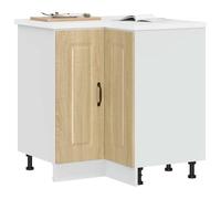 SKTQYQO Base d'angle de cuisine Kalmar chêne Sonoma en bois multicouche avec portes et pieds réglables, meuble pour optimisation de l'espace et de stockage, matériau aggloméré stable