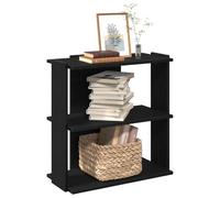 SKTQYQO Bibliothèque à 3 étagères noir en bois multicouche 60 x 30 x 80 cm avec structure stable et résistante à l'humidité, idéale pour exposer des livres et des objets décoratifs, facile à nettoyer