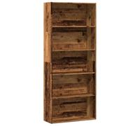 SKTQYQO Bibliothèque bois antique 80 x 30 x 189 cm en bois multicouche avec 5 étagères spacieuses pour livres et objets décoratifs - Étagère classique et résistante pour salon et bureau