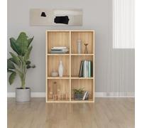 SKTQYQO Bibliothèque Buffet chêne Sonoma en bois multicouche 66 x 30 x 98 cm avec 6 compartiments, meuble polyvalent pour livres et objets, étagère robuste pour salon et bureau, design