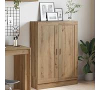 SKTQYQO Bibliothèque chêne artisanal 82,5 x 30,5 x 115 cm en aggloméré avec 3 compartiments et 2 portes, meuble pour livres design classique, matériau résistant à l'humidité, solution idéale