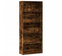 SKTQYQO Bibliothèque chêne fumé en bois multicouche 80 x 30 x 189 cm avec 5 étagères spacieuses pour organisation idéale, meuble classique pour salon et bureau, design élégant et durable,