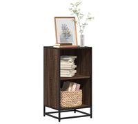 SKTQYQO Bibliothèque chêne marron 40 x 35 x 76 cm en bois multicouche avec structure métallique industrielle, étagère de rangement avec 2 étagères spacieuses pour livres magazines DVD, design moderne