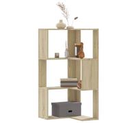 SKTQYQO Bibliothèque d'angle 3 étagères, chêne Sonoma 50 x 50 x 102 cm, bois multicouche pour salon et bureau, étagère d'angle compacte avec design stable et résistant à l'humidité,