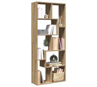 SKTQYQO Bibliothèque de séparation de chêne artisanal 67 x 25 x 161,5 cm aggloméré avec 8 compartiments, étagère de rangement multifonction pour salon étude chambre à coucher, solution de rangement
