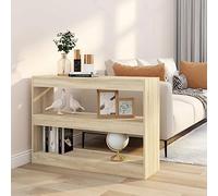 SKTQYQO Bibliothèque de séparation en chêne Sonoma 100 x 30 x 72 cm, étagère multifonction pour livres magazines DVD et objets décoratifs, structure robuste en bois multicouche, facile à nettoyer,