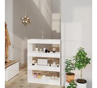 SKTQYQO Bibliothèque diviseur en bois multicouche blanc 80 x 30 x 103 cm avec design classique et structure robuste pour organiser des livres magazines DVD et objets décoratifs - Étagère