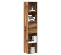 SKTQYQO Bibliothèque en bois antique multicouche avec 4 compartiments ouverts et 2 tiroirs, design moderne et élégant pour le salon ou le bureau, matériau robuste et résistant à l'humidité, facile