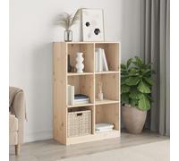 SKTQYQO Bibliothèque en bois massif de pin 70 x 33 x 110 cm avec 6 compartiments, structure robuste pour organiser des livres et des objets, idéale pour l'ameublement, le matériel naturel et le design