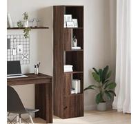 SKTQYQO Bibliothèque en bois multicouche chêne marron 40 x 36 x 189 cm avec 4 étagères et 1 compartiment, grande capacité de charge jusqu'à 80 kg, idéale pour le bureau et le salon, design moderne