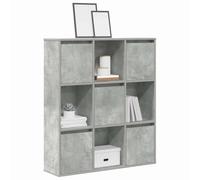 SKTQYQO Bibliothèque gris béton en bois multicouche 89 x 24 x 101,5 cm avec porte réglable et surface lisse, idéale pour l'organisation des livres et des objets de collection, matériau