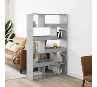 SKTQYQO Bibliothèque gris ciment 100 x 33 x 156,5 cm en aggloméré avec 10 étagères spacieuses pour organisation idéale design classique et résistant à l'humidité pour un mobilier moderne