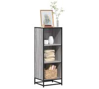SKTQYQO Bibliothèque Gris Sonoma 40 x 35 x 107,5 cm en bois multicouche avec structure en métal et 3 étagères spacieuses, design moderne pour intérieur, matériau résistant à l'humidité