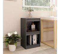 SKTQYQO Bibliothèque grise en bois massif de pin, 40 x 30 x 71,5 cm, meuble polyvalent pour livres magazines DVD et objets décoratifs, étagère robuste et durable avec grand espace