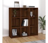 SKTQYQO Bibliothèque marron Sonoma en bois multicouche chêne 98 x 29 x 97,5 cm avec 9 compartiments, meuble pour livres classique et stable, idéal pour organiser des magazines DVD et objets